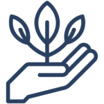Icon Hand auf der eine Pflanze wächst