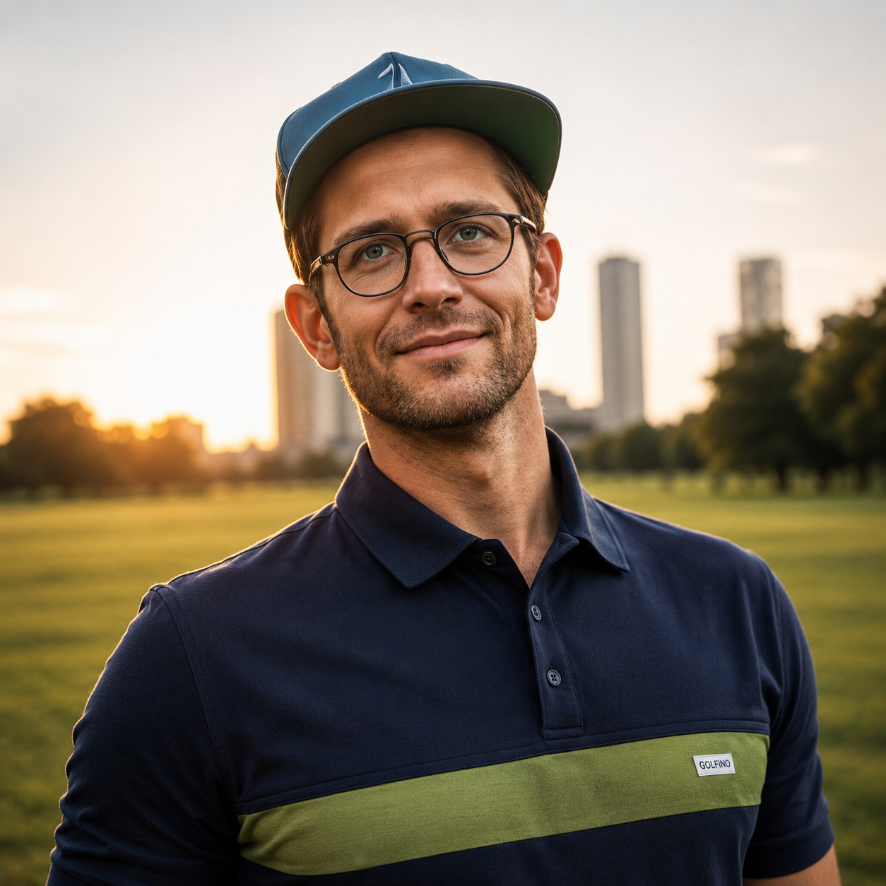 Stephen König, Projektleitung, Mann mit kurzem dunklen Haar, leichtem Bartwuchs, schwarzer Brille, sportlicher Cap, dunkelblau-grünem Poloshirt