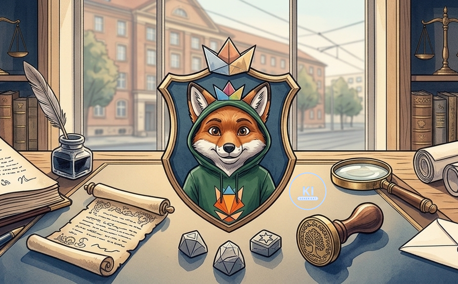 Eingerahmter Fuchs mit krone